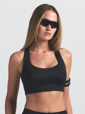 SKIMS x Nike Scoop Neck Racerback Sports Bra Black Wide Strap Activewear